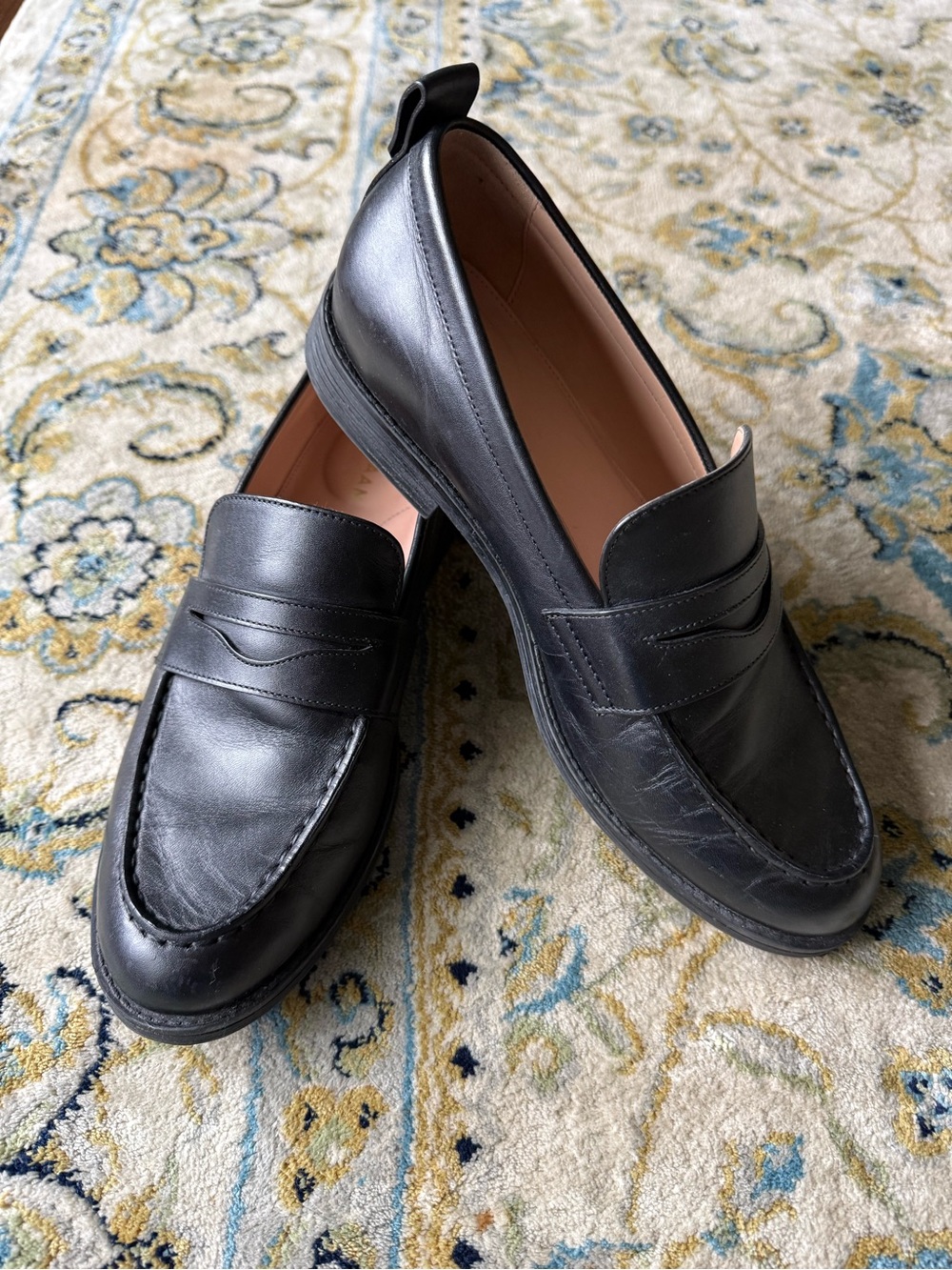 Cole Haan Black Leather Classic Penny Loafers